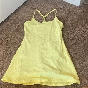 Outdoor Voices Pale Yellow Racerback Tank Dress